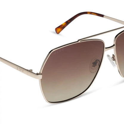 MAUDE - GOLD + BROWN GRADIENT + POLARIZED + SUNGLASSES