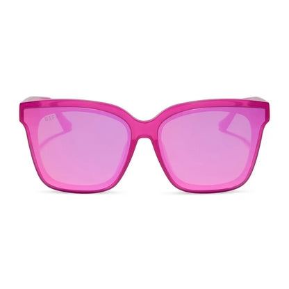 MEREDITH II - BRIGHT TULIP + PINK MIRROR SUNGLASSES