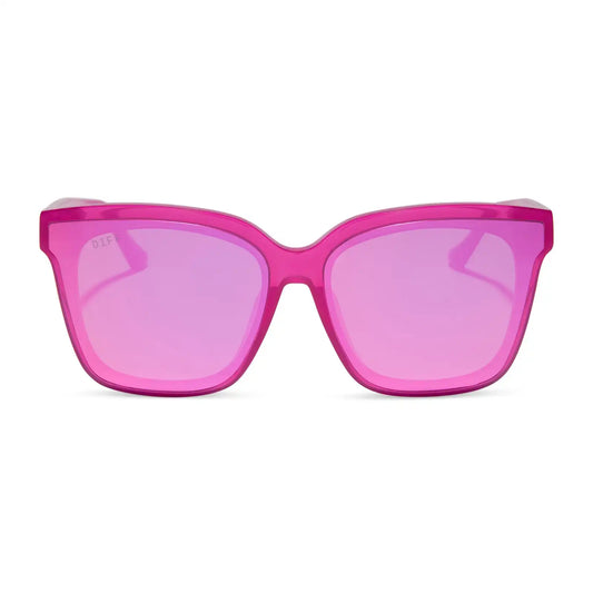 MEREDITH II - BRIGHT TULIP + PINK MIRROR SUNGLASSES