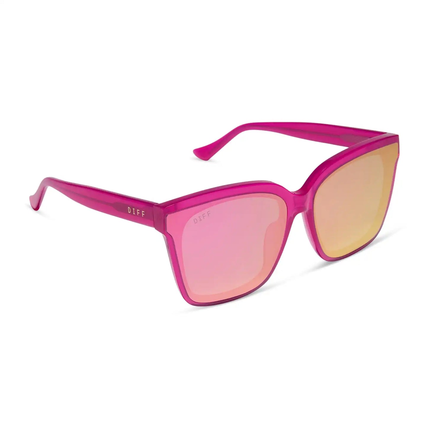 MEREDITH II - BRIGHT TULIP + PINK MIRROR SUNGLASSES