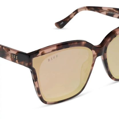 MEREDITH II - HIMALAYAN TORTOISE + TAUPE MIRROR SUNGLASSES