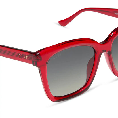 MEREDITH - RED HOT SUMMER + GREY GRADIENT + POLARIZED SUNGLASSES