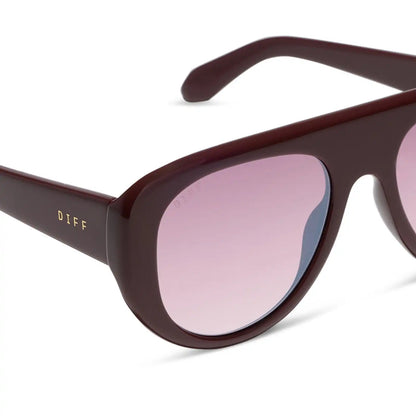 MORGAN - RUGBY RED + BURGUNDY GRADIENT SUNGLASSES