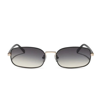 TRINITY - BLACK + GOLD + BLACK TEMPLES + GREY GRADIENT SUNGLASSES