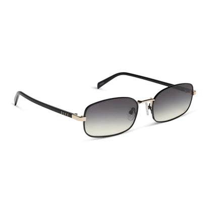 TRINITY - BLACK + GOLD + BLACK TEMPLES + GREY GRADIENT SUNGLASSES