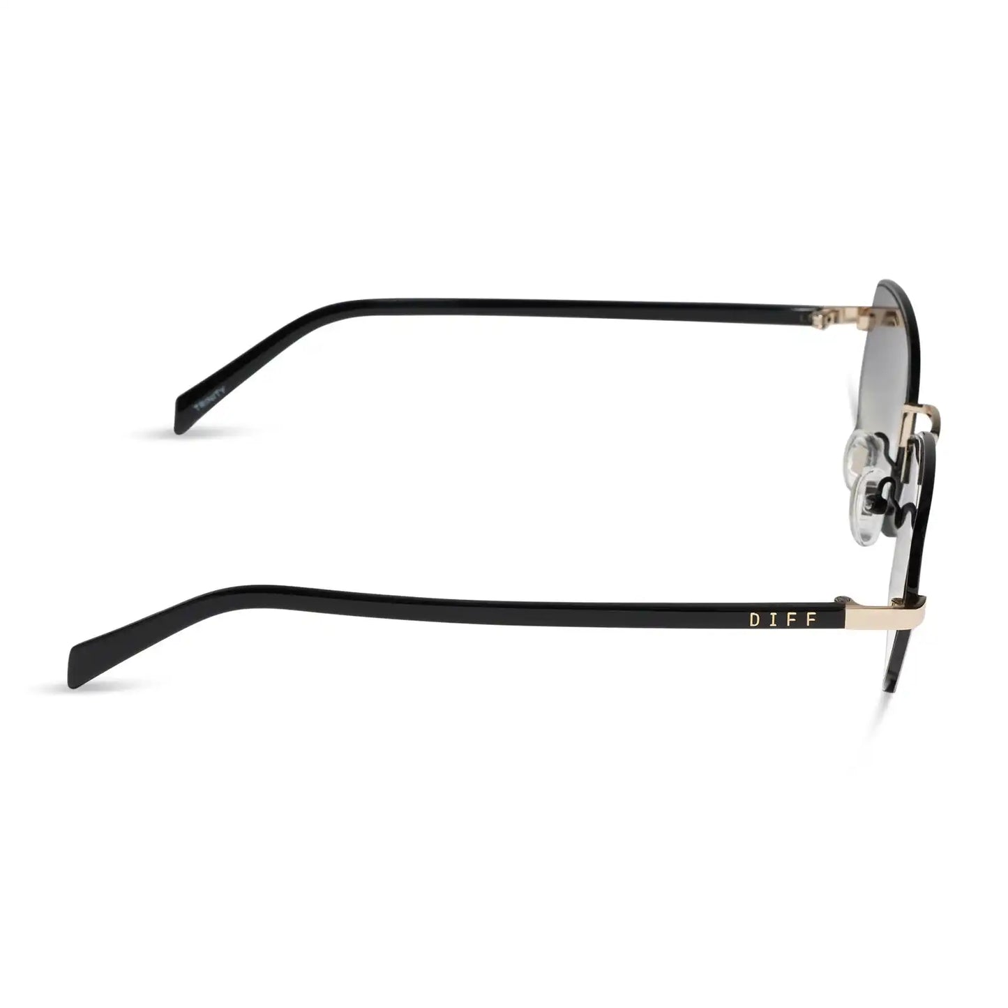 TRINITY - BLACK + GOLD + BLACK TEMPLES + GREY GRADIENT SUNGLASSES