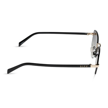 TRINITY - BLACK + GOLD + BLACK TEMPLES + GREY GRADIENT SUNGLASSES