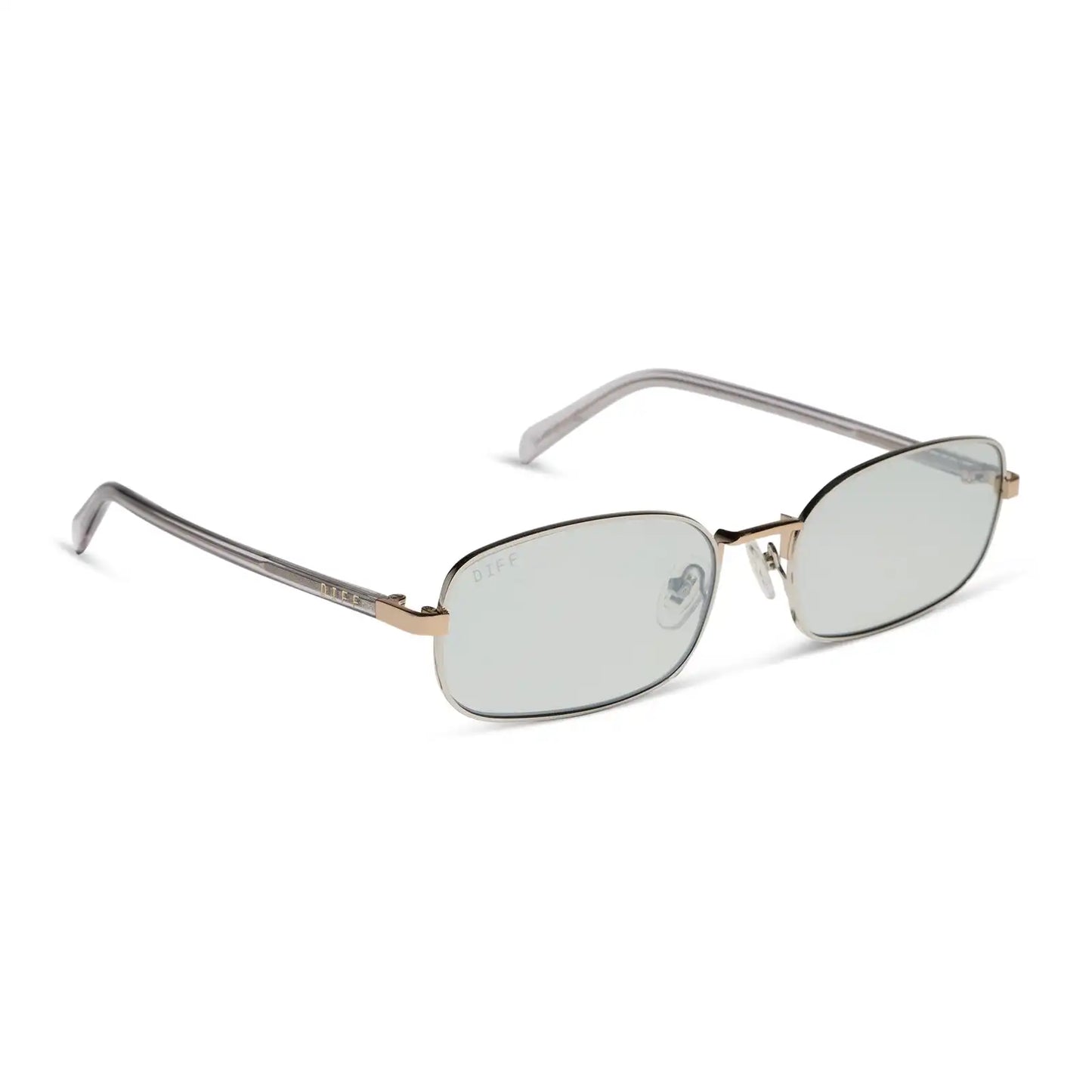 TRINITY - SILVER + GOLD + LIGHT GREY CRYSTAL TEMPLES + SILVER SUNGLASSES