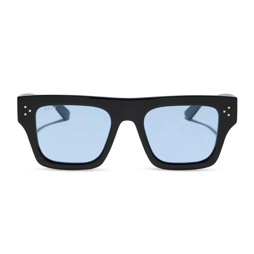 ROBERTS - BLACK + LIGHT BLUE TINT SUNGLASSES