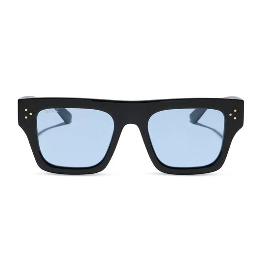 ROBERTS - BLACK + LIGHT BLUE TINT SUNGLASSES