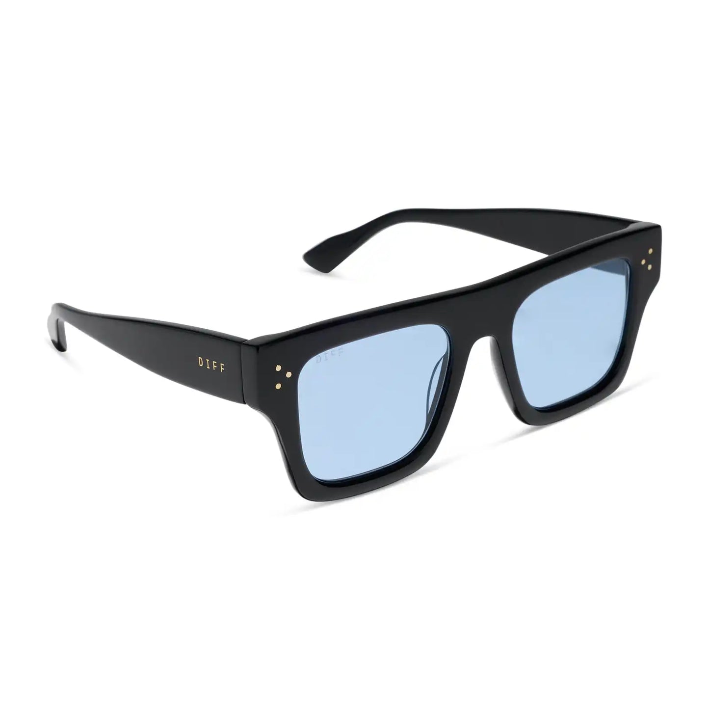 ROBERTS - BLACK + LIGHT BLUE TINT SUNGLASSES