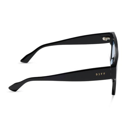 ROBERTS - BLACK + LIGHT BLUE TINT SUNGLASSES