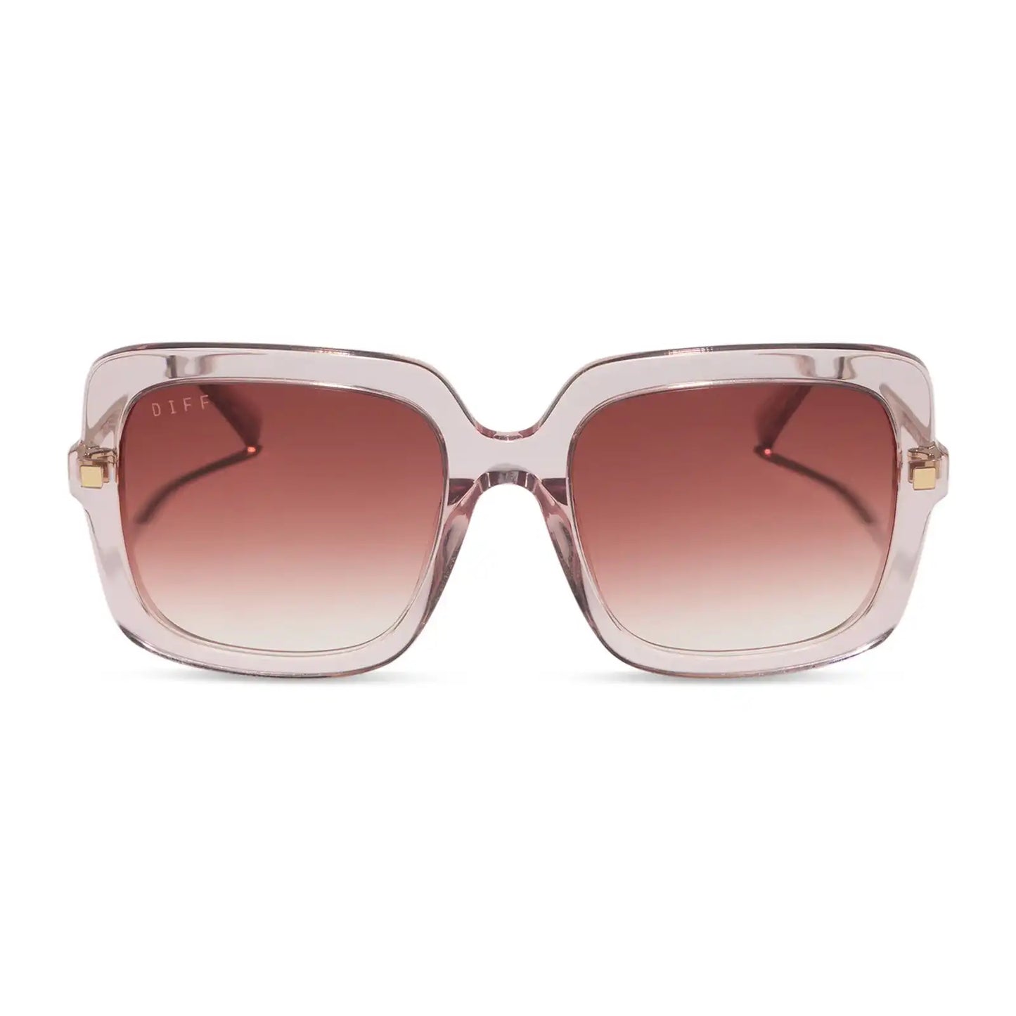 SANDRA - LIGHT PINK CRYSTAL + DUSK GRADIENT SUNGLASSES