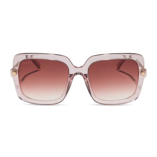SANDRA - LIGHT PINK CRYSTAL + DUSK GRADIENT SUNGLASSES