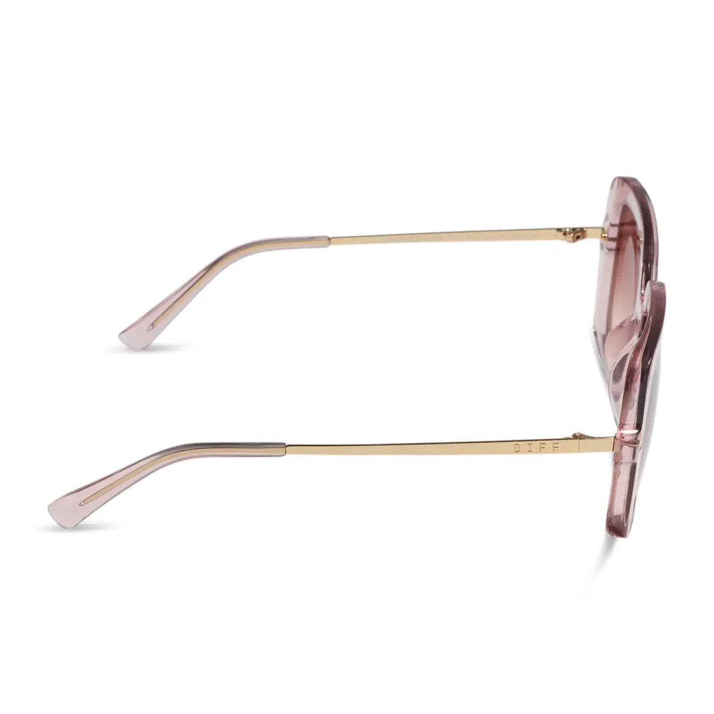 SANDRA - LIGHT PINK CRYSTAL + DUSK GRADIENT SUNGLASSES