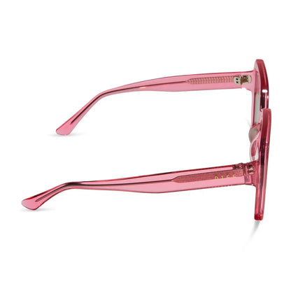 SLOANE - CANDY PINK CRYSTAL + BROWN SUNGLASSES