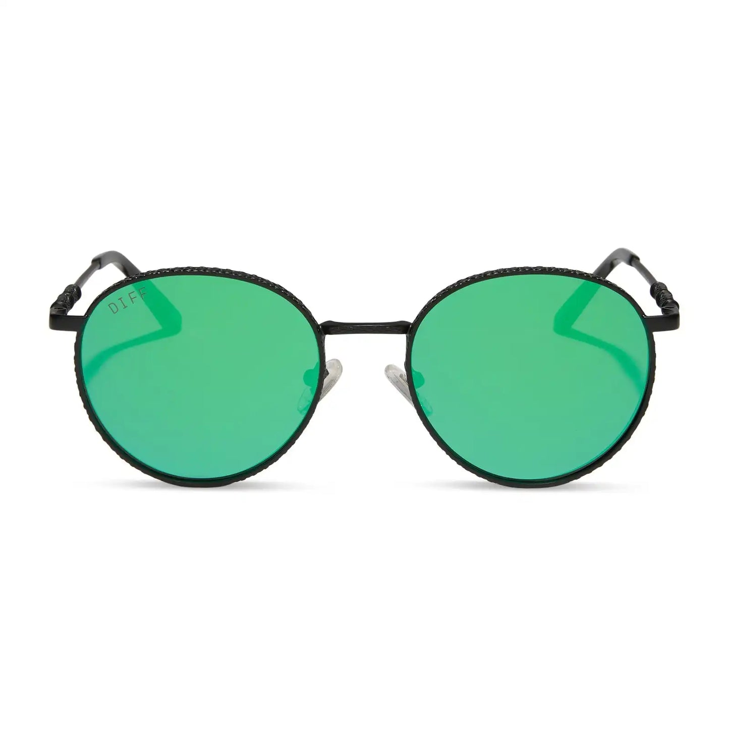 SNAPE™️ - MATTE BLACK METAL + GREEN MIRROR SUNGLASSES