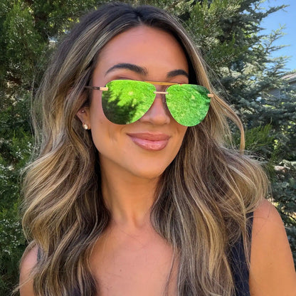 TAHOE - BRUSHED GOLD + DEW DROP MIRROR + POLARIZED + SUNGLASSES