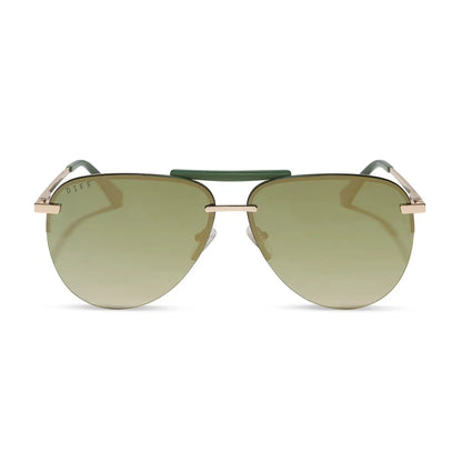 TAHOE - GOLD + ALOE GREEN GRADIENT + LIGHT GOLD FLASH + POLARIZED SUNGLASSES