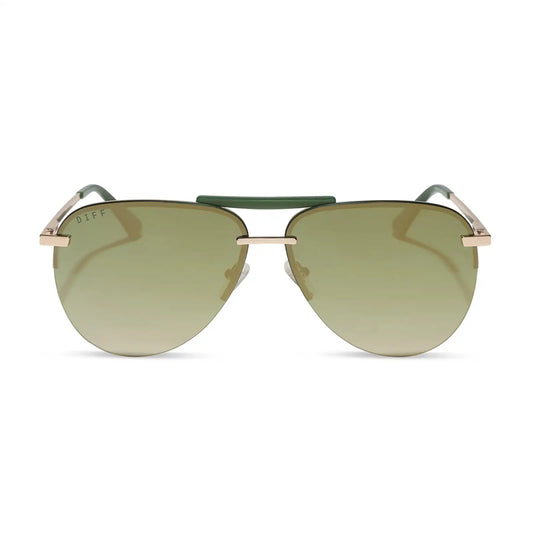 TAHOE - GOLD + ALOE GREEN GRADIENT + LIGHT GOLD FLASH + POLARIZED SUNGLASSES
