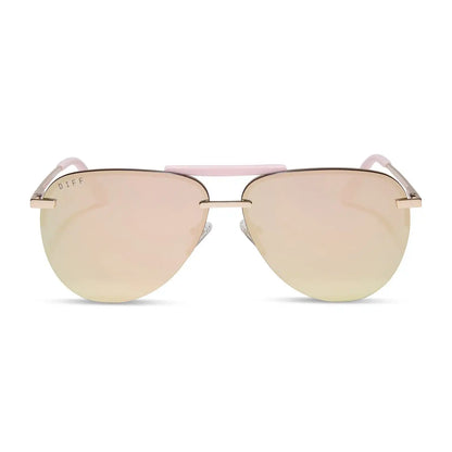 TAHOE - GOLD POWDER PINK + TAUPE MIRROR SUNGLASSES