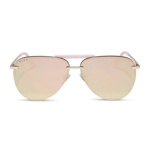 TAHOE - GOLD POWDER PINK + TAUPE MIRROR SUNGLASSES
