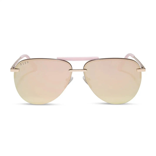 TAHOE - GOLD POWDER PINK + TAUPE MIRROR SUNGLASSES