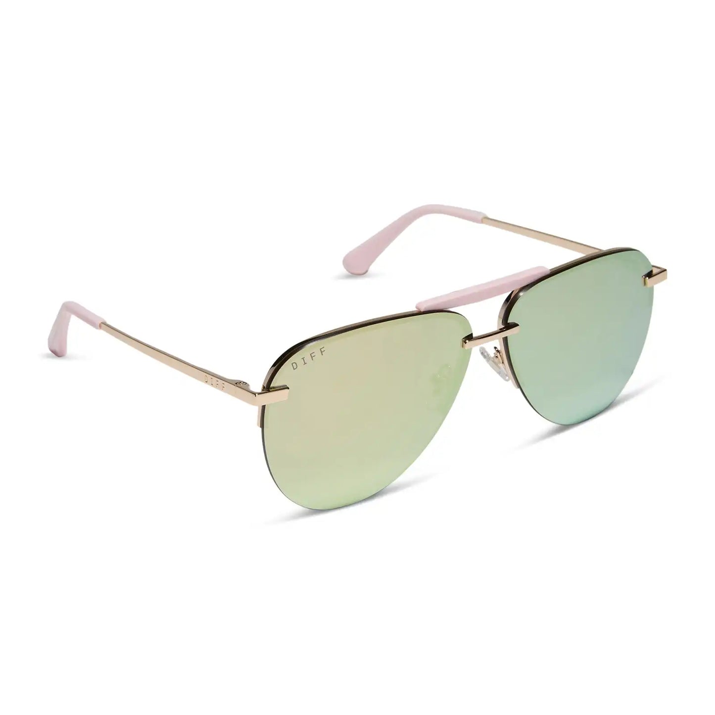 TAHOE - GOLD POWDER PINK + TAUPE MIRROR SUNGLASSES