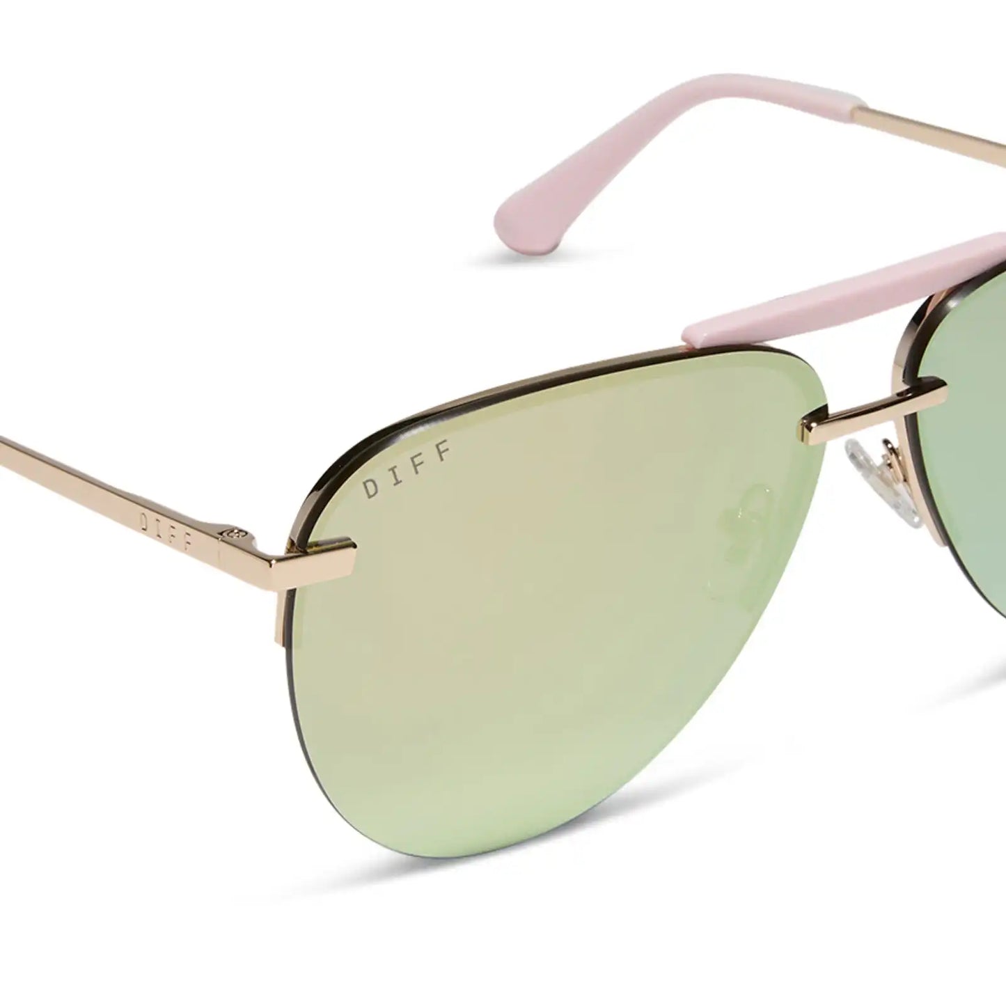 TAHOE - GOLD POWDER PINK + TAUPE MIRROR SUNGLASSES