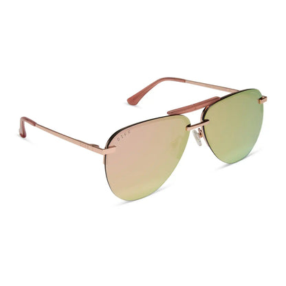 TAHOE - ROSE GOLD + CHERRY BLOSSOM MIRROR SUNGLASSES