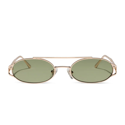 THE BROOKLYN - GOLD + GREEN TINT + SUNGLASSES