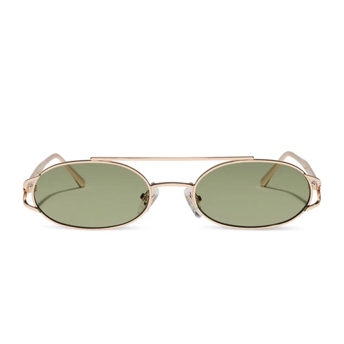 THE BROOKLYN - GOLD + GREEN TINT + SUNGLASSES