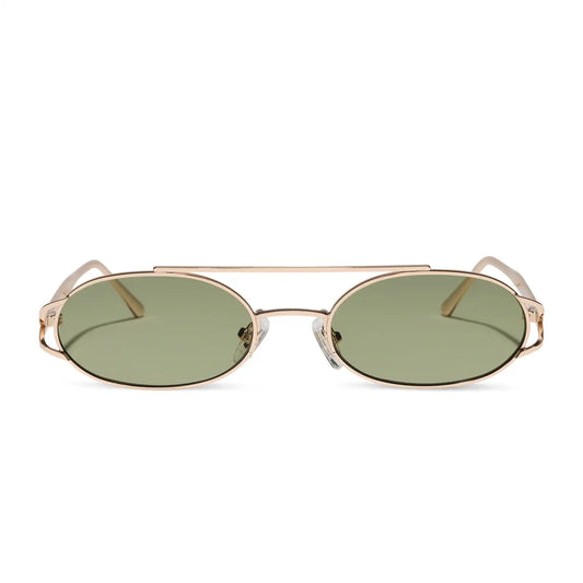 THE BROOKLYN - GOLD + GREEN TINT + SUNGLASSES