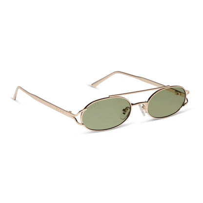 THE BROOKLYN - GOLD + GREEN TINT + SUNGLASSES