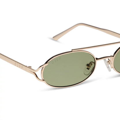 THE BROOKLYN - GOLD + GREEN TINT + SUNGLASSES