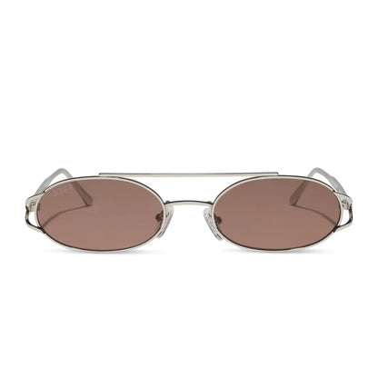 THE BROOKLYN - SILVER + BROWN + SUNGLASSES