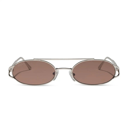 THE BROOKLYN - SILVER + BROWN + SUNGLASSES