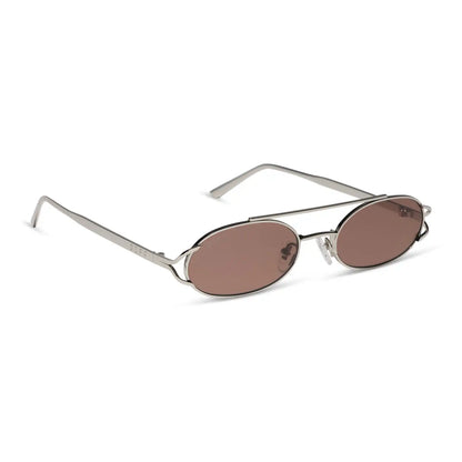 THE BROOKLYN - SILVER + BROWN + SUNGLASSES
