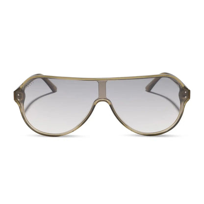 THE DOWNTOWN - OLIVE CRYSTAL + SILVER FLASH + SUNGLASSES