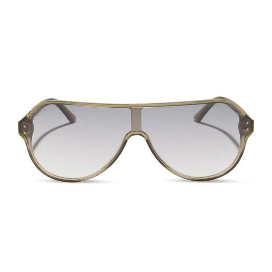 THE DOWNTOWN - OLIVE CRYSTAL + SILVER FLASH + SUNGLASSES