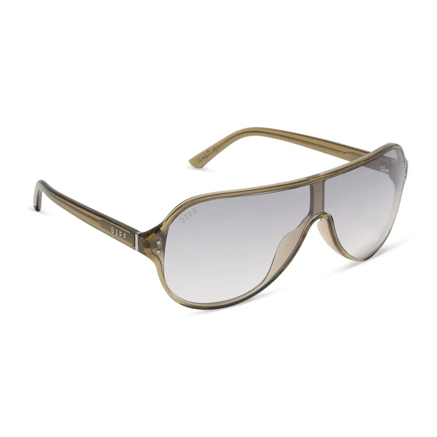 THE DOWNTOWN - OLIVE CRYSTAL + SILVER FLASH + SUNGLASSES