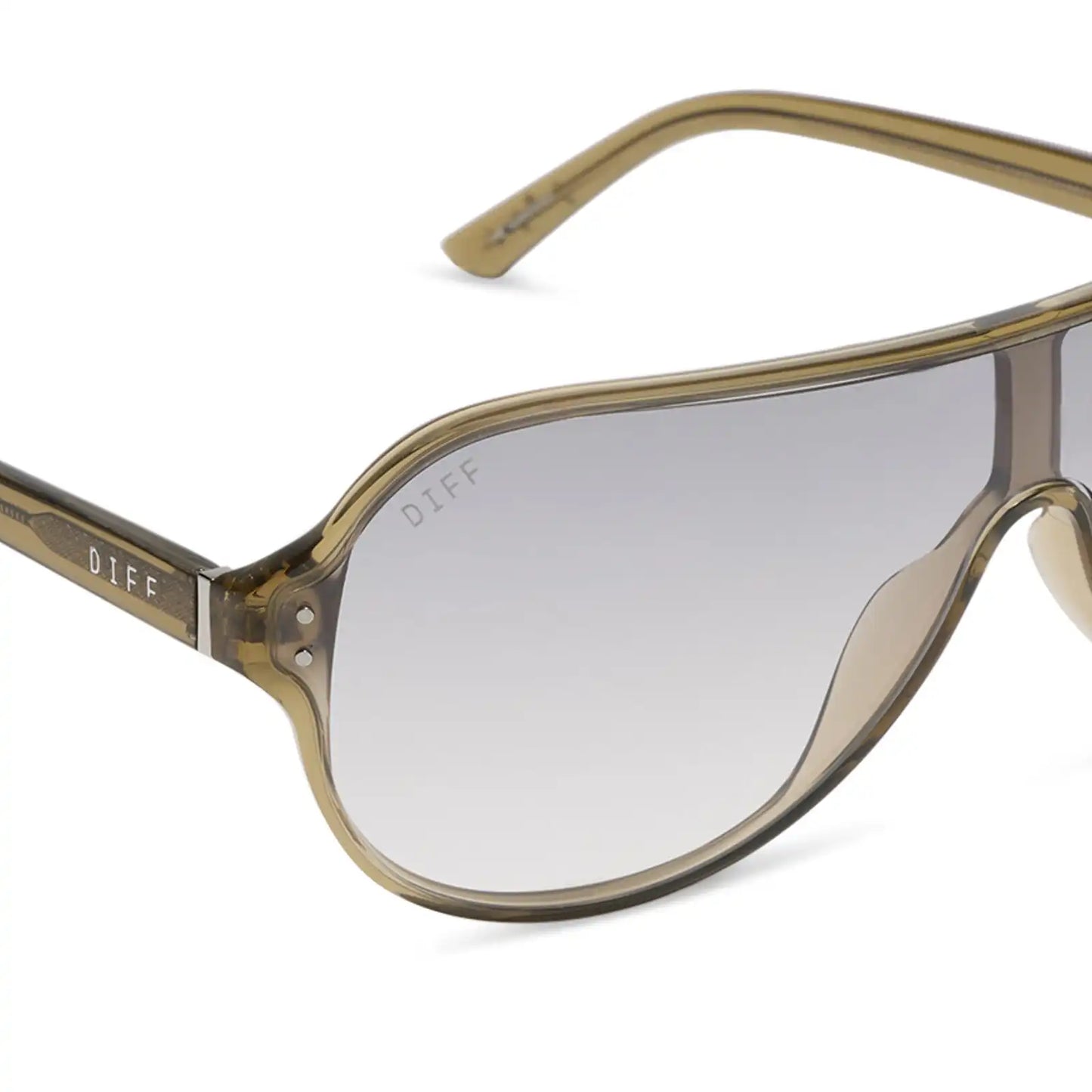 THE DOWNTOWN - OLIVE CRYSTAL + SILVER FLASH + SUNGLASSES