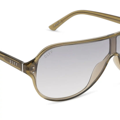 THE DOWNTOWN - OLIVE CRYSTAL + SILVER FLASH + SUNGLASSES