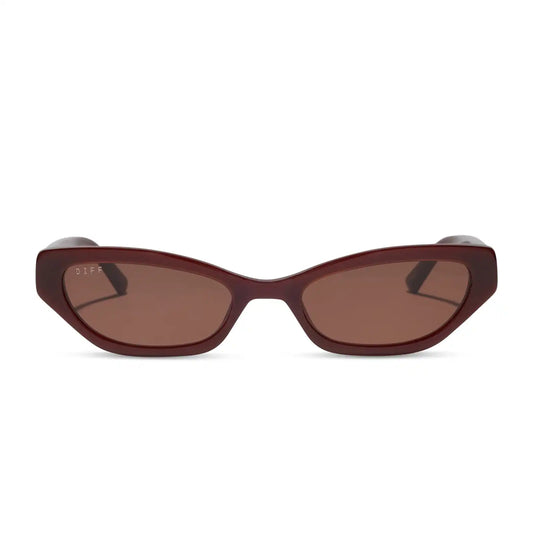 THE TRIBECA - RICH BROWN CRYSTAL + REDDISH BROWN + SUNGLASSES