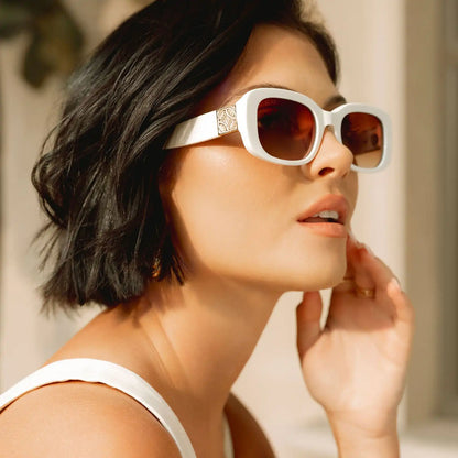 ITALY - WHITE IVORY + RICH BROWN GRADIENT SUNGLASSES