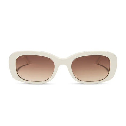 ITALY - WHITE IVORY + RICH BROWN GRADIENT SUNGLASSES