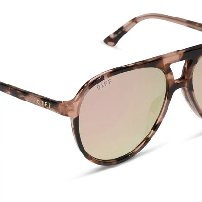 TOSCA II - HIMALAYAN TORTOISE + TAUPE MIRROR SUNGLASSES