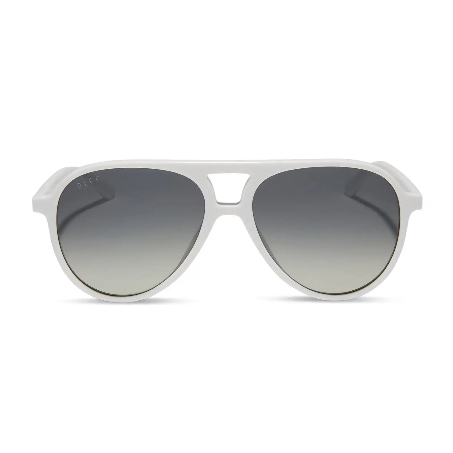 TOSCA II - WHITE CLOUD + GREY GRADIENT + SILVER FLASH SUNGLASSES