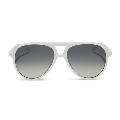 TOSCA II - WHITE CLOUD + GREY GRADIENT + SILVER FLASH SUNGLASSES