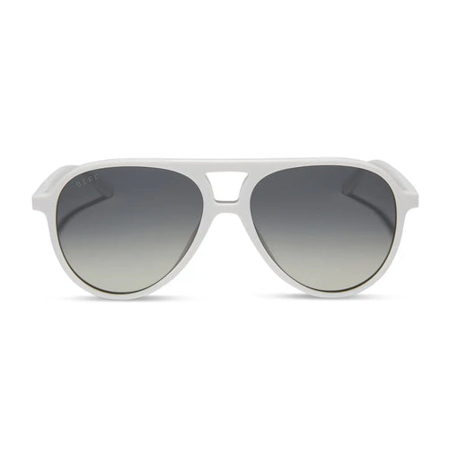 TOSCA II - WHITE CLOUD + GREY GRADIENT + SILVER FLASH SUNGLASSES